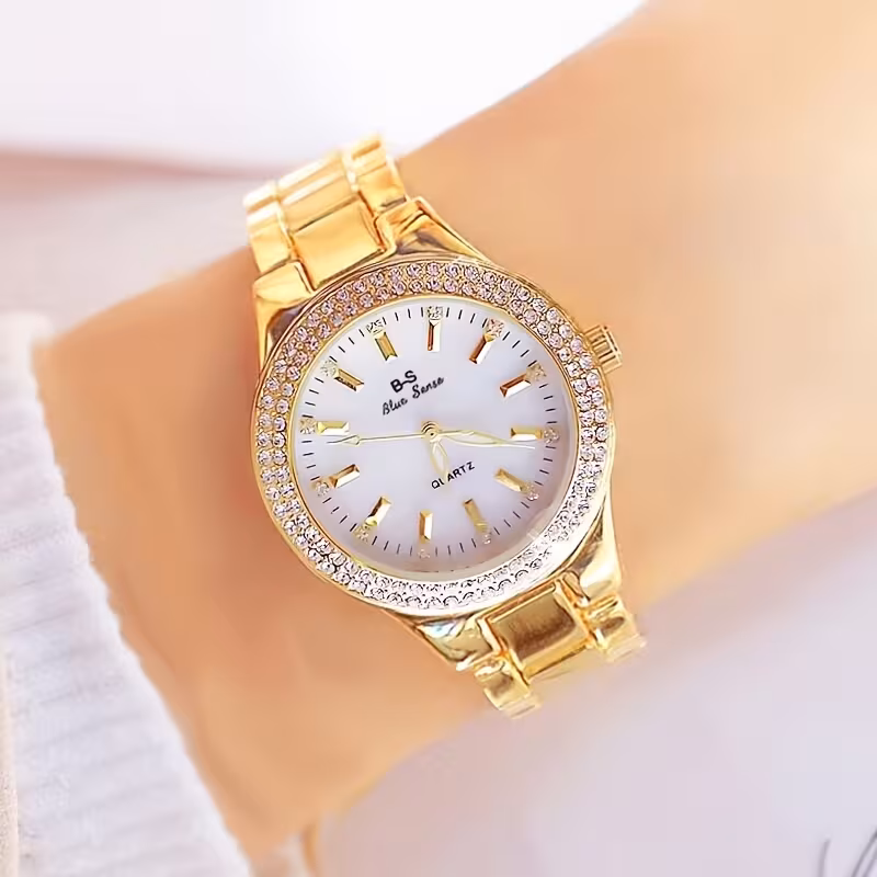Stylish Elegant Women's Quartz Steel Strap Watch, Trendy Versatile Classic Alloy Ladies' Timepiece, Affordable Luxury Style with Adjustable Luminous Hands